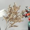 Materiais Florais para Véspera de Ano Novo Transfronteiriços, Eucalipto, Pequenas Frutas Vermelhas, Flores Artificiais Douradas para Festas de Natal e Ano Novo