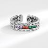 Cross-border explosivo esmeralda zircon tecido twist ring mulheres vintage distressed ins personalizado de alta qualidade tailandês anel de prata