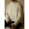 Suéter de Lana Lyocell de 7 Agujas con Cuello Alto para Hombre, Estilo Old Money Otoño/Invierno 2026, Suéter Cálido y Grueso de Punto Acanalado