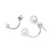 Accesorios de Plata de Ley S925 Soporte Vacío para Perlas DIY Bandeja de Pedrería Pendientes Pendientes Chapados en Oro Oro Rosa Salida de Fábrica