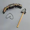 Minecraft Periférico Mini Arco Encantado y Flecha Modelo de Juego Juguete Llavero Disparo de Bala Suave Colgante para Mochila Escolar