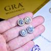 Pendientes clásicos redondos de imitación de diamante de 2 quilates, color D, importados de Estados Unidos, con incrustaciones de diamantes en forma de bolsa, con ocho corazones y ocho flechas para mujer.