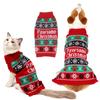 Suéter para mascota de moda cálido de invierno navideño de fábrica color cervatillo atuendo festivo Kitty Koji ropa de pelo dorado