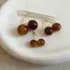 Pendientes Retro Imitación Ojo de Tigre Maillard Lujo Accesible Elegantes Moda de Nicho Tendencia Pendientes para el Trabajo Pendientes Otoño e Invierno Mujer