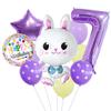 Conejo de Pascua transfronterizo púrpura impresión digital en película de aluminio globo de látex traje de haz diseño de fiesta de cumpleaños paisaje