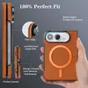 Adequado para capa de celular iPhone Duo, carregamento sem fio, MagSafe, suporte de carro, capa flip magnética, capa protetora dobrável de couro