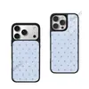 Funda de teléfono mate negra con patrón de estrellas azul claro minimalista estilo coreano para iPhone 18 Pro Max, funda rígida para iPhone 15, a prueba de caídas