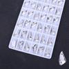 Fundo plano de vidro pimenta costura manual broca cor duplo furo colorido AB cristal fivela plana vidro strass diy material