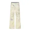 K5667 jeans de calle estilo americano para hombre y mujer con diseño de patrón de orejas de gato rasgado desgastado, ligeramente acampanados