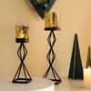 Candelabro negro creativo personalizado al por mayor para mesa de comedor, adornos para cenas a la luz de las velas, candelabro atmosférico.