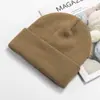 Venta al por mayor del fabricante Gorro cálido de moda para otoño e invierno, Gorro de punto a prueba de frío, Color sólido para exteriores, Protección para las orejas, Gorro de lana, Logotipo bordado