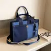 Bolsa de Ombro Jeans Transfronteiriça para Mulheres, Nova Moda Patchwork Color-Blocking, Bolsa Tote Casual para o Dia a Dia