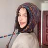 Gorro de nicho de estilo coreano, gorro de punto cálido con arcoíris, gorro de lana tejido a mano, jersey con puntera y protección para las orejas, gorro Lei Feng de moda