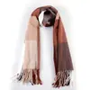 Venta Caliente Otoño e Invierno Bufanda de Imitación Cachemir con Púas Cuadros Grandes Moda Nueva Simple a Prueba de Polvo Chal Cálido Bufanda de Cuello Protector de Cuello