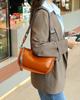Bolso de Mujer de Cuero Genuino 2025 Primavera y Verano Nuevo Nicho Bolso Sobaco Primera Capa Vaqueta Curtida Vegetal Correa Ancha para el Hombro Bolso Cruzado Versátil