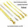 Colar Feminino Tendência Estilo Ins em Aço Titânio, Corrente Lâmina em Aço Titânio, Corrente Cobra Plana, Corrente Clavícula Banhada a Ouro 18K