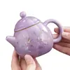 Conjunto de Chá de Viagem Cerâmico Roxo da Fornalha Ru com Uma Bule e Duas Xícaras Portátil Xícara de Chá Rápida Fabricante de Chá ao Ar Livre Xícara de Chá