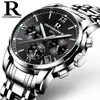Ruizhiyuan aço fino caixa aço pulseira multi-função relógio de aço masculino original quartzo 6 ponteiros atacado negócio relógio não mecânico