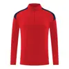 Chaqueta de Entrenamiento de Fútbol de Manga Larga con Media Cremallera Otoño Invierno Club Básica Secado Rápido Transpirable Uniforme de Fútbol Comercio Exterior Al por Mayor