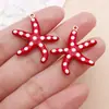 Paquete de Materiales para Accesorios de Joyería DIY Estrella de Mar de Puntos de Acero Inoxidable Grande Doble Cara Esmalte Oro Galvanizado al Vacío Venta al por Mayor