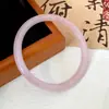 Pulsera Dingdang redonda de cristal grueso estilo jade imitación Xiaohongshu para mejores amigas, en color rosa seco, adecuada para moda Hanfu para mujeres