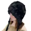 Sombrero de Felpa para Mujer con Orejas de Conejo Protectoras y Circunferencia de Cabeza Grande, Tejido a Crochet Hecho a Mano para Otoño e Invierno, Adelgazante, Cálido, Suave y Engrosado
