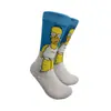 Calcetines de moda transfronterizos de comercio exterior nuevos calcetines de algodón creativo de dibujos animados para hombres y mujeres calcetines rectos calcetines de tubo para parejas europeas y americanas