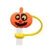 Cubierta de Paja de Calabaza de Halloween Taza de Agua Tapa de Paja a Prueba de Polvo Tapón de Paja de Silicona Accesorios Decorativos Venta al por Mayor por Lotes