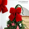 2026 Decoraciones Navideñas de Venta Caliente Transfronterizas Lazo Navideño Colgante de Lazo de Terciopelo Rojo Tridimensional