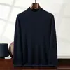 Nuevo Suéter de Cachemira de Doble Cuello para Hombre Otoño e Invierno 2026 Cuello Semi Alto Suéter Base Cálido Prendas de Punto Casual de Negocios