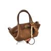 Comercio Exterior Transfronterizo Más Vendido Otoño e Invierno Nuevo Bolso de Mujer con Cremallera de Gamuza Estampado de Leopardo Bolso de Hombro Bolso Tote de Color Sólido