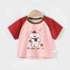 Tops de Algodón Puro para Bebé con Dibujos Animados Ropa para Niños Camisetas para Niños Verano Niños Manga Corta Color en Contraste Nuevo Ropa de Verano para Niñas