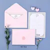 Conjunto de Envelope e Papel de Carta Rosa Flor de Cerejeira Rosa Espesso Toque de Luxo Estética Ins Fresco e Fofo Carta de Amor Caligrafia Confissão