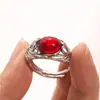 Anel de Borboleta de Liga Estilo Étnico Retrô Padrão Vazado Anel Aberto Feminino Ágata Sintética Cornalina Estilo Quente de Transmissão ao Vivo
