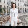 Traje Blanco Ropa de Negocios para Mujer Temperamento Diosa Fan Moda Traje Socialité Ropa de Trabajo de Presidente