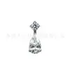 Pendientes de Stud con Colgante de Gota de Agua de Aleación de Titanio F136 con Studs de Hueso de Oreja de Circonita Studs de Lengua G23 Studs de Labio Joyería para Piercings Corporales