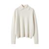 Suéter de Cachemira 100% Puro para Mujer, Cuello Polo, Holgado, Casual, Moda Simple, Capa Base Urbana Nueva para Otoño e Invierno