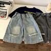 Shorts de Verão para Meninos Calças Jeans Rasgadas Estilosas para Crianças Moda 2025 Roupas Finas para Bebê