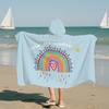 [Modelo de Colaboración para Piscina] Poncho de Microfibra con Broche del Fabricante Original, Toalla de Playa y Toalla de Baño Anticaída para Niños