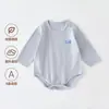 Body de manga larga para bebé, Suéter ajustado para primavera y otoño, Mameluco triangular unisex para bebé, Tejido térmico cálido
