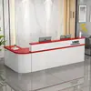 Escritorio de Recepción Clásico, Mostrador de Bar Elegante y Lujoso, Mostrador para Farmacia, Tienda de Maternidad y Bebés, Gabinete de Esquina Lacado, Mesa de Almacenamiento de Moda para Empresa
