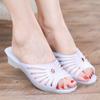 Zapatos Jelly Mama para Mujer de Verano Tacón Bajo Suela Suave Antideslizantes Sandalias de Cristal Pantuflas Zapatos de Plástico Retro Vintage Nostálgicos
