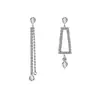 Brincos de Corrente Longa com Garras Exageradas Elegantes de Prata S925 com Strass para Mulheres Brincos com Franjas de Diamante Colorido Europeus e Americanos Brincos da Moda