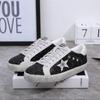 Palmilhas Desodorizantes de Couro Genuíno, Couro de Duas Camadas, Padrão de Estrela Desgastado, Sapatos Brancos Sujos Pequenos, Sapatos Brancos para Casal e Pais e Filhos, Estilo de Rua Harajuku, Tamanho Grande 44