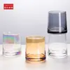 Vaso Sencillo de Vidrio de Color, Engrosado y Resistente a Altas Temperaturas, Vaso Trapezoidal, Vaso para Bebidas de Habitación de Hotel, Taza de Café, Vaso para Enjuague Bucal de Hotel