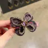 Grampo de Cabelo Borboleta de Cristal Bordado Suave Estilo Coreano para Mulheres, Novo Grampo Lateral Estilo Chinês 2026 com um Toque Doce e Jovem, Grampo Bico de Pato