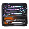Amazon Aliexpress Transfronterizo Más Vendido Profesional Set de Tijeras de Peluquería, Tijeras Planas, Tijeras Entresacadoras, Tijeras de Peluquería para el Hogar para Cortar el Cabello