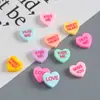 Pingente de Coração Letras Inglesas Acessórios de Resina DIY Cola Creme Presilha de Cabelo Charms para Crocs Enfeites Materiais Adesivos