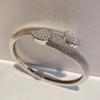 Pulsera abierta de cobre de alta calidad con circonita exquisita, chapado en oro real, llena de circonita, marca de moda europea y americana, pulsera para hombre y mujer, exportación
