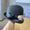 Sombrero de Verano para Mujer Parasol Protector Solar Copa Plana Estilo Celebridad Sombrero de Copa Moda Costera Sombrero para el Sol Sombrero de Paja Rizado Moda Femenina